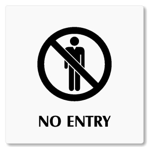 No entry, 118x118mm, bílá, Nevada